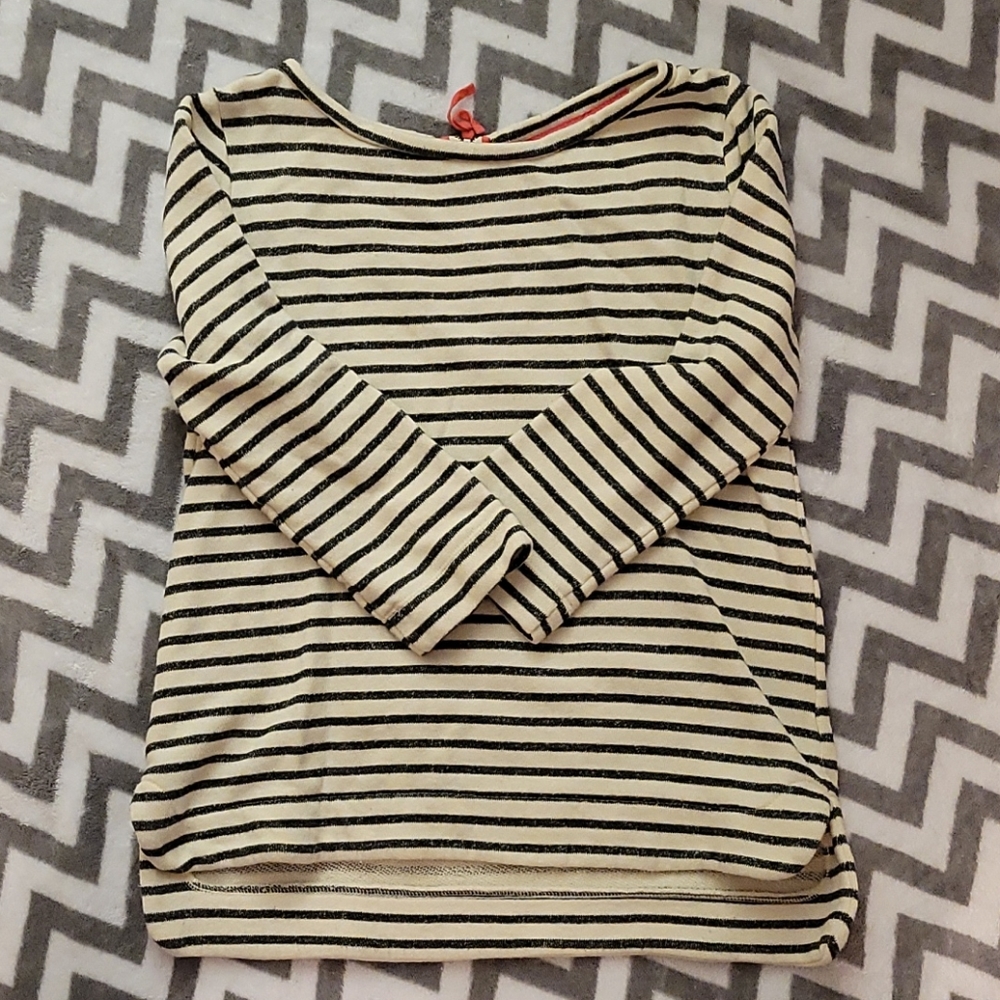 LOFT zipper back striped sweater